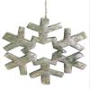 Wood Snowflake Ornament Green Silver (pack of 4) view 1