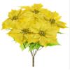 Arcadia Silk Plantation 21" Glittered Poinsettia Bush x5 Gold (Pack of 12) view 1