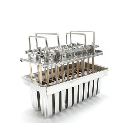 20Pcs Ice Cream Molds Set Stainless Steel Stick Pop Molds and Rack Homemade Ice Lolly Ice Cream Maker Frozen Mold 0.8mm