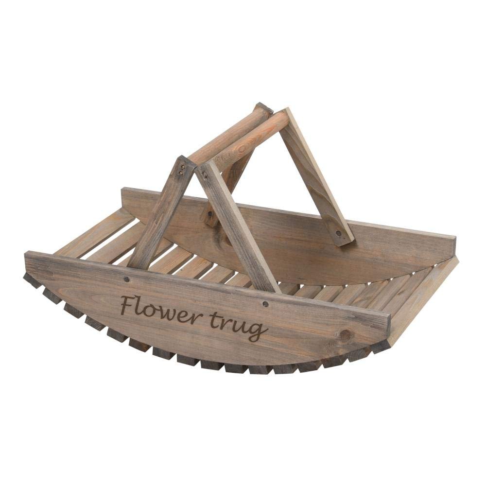 Esschert Design NG80 Rustic Wooden Flower Basket/Trug