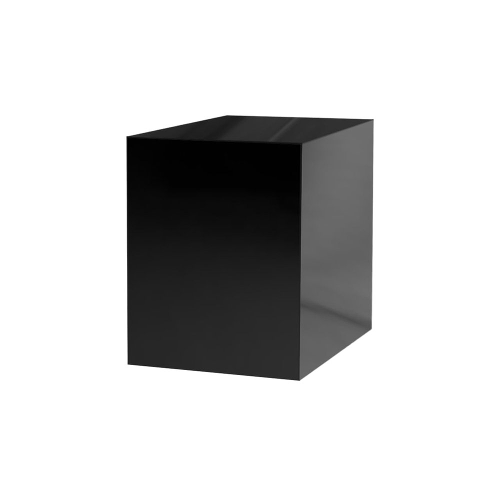 12" x 12" x 16" Glossy Black Acrylic Display Box with One Open Side No Lid Versatile Tall Lucite Merchandise Storage Bin or Retail Product Riser by Marketing Holders