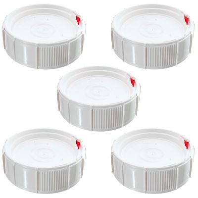 Screw Top Bucket Lid, WHITE, Life-Latch New Generation (for 3.5, 5, and 6.5 gallon) (White, 5)
