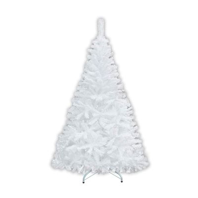 BenefitUSA Classic Artificial Pine Christmas Tree with Metal Steel Base Stand (White, 5')