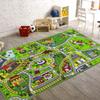 Booooom Jackson Car Rug with Exquisite Box,Washable Rug Kids Area Rug Play Mat 60"x32",Train Track Car Mat,Children Non Slip City Road Floor Carpet for Playroom Bedroom Kids Room view 1