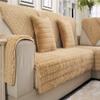 43x63inch Winter Plush Furniture Protector Couch Slipcover Modern Home Sofa Loveseat Cover Machine Washable Brown Faux Fur Sofa Slipcover Throw for Pet Kid One Piece view 4