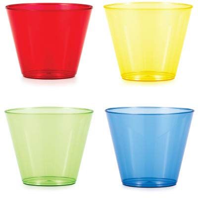 Baxter Distributing Plastic Party Cups, 9 Ounce Hard Plastic Tumbler Assorted Color, Box of 144