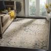 SAFAVIEH Vintage Collection Accent Rug - 3'3" x 4'7", Cream & Light Blue, Traditional Oriental Distressed Viscose Design, Ideal for High Traffic Areas in Entryway, Living Room, Bedroom (VTG144-7446) view 1