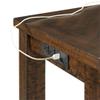 BOWERY HILL Dex Multipurpose Home Kitchen Dining Nook Bar Living Room Sofa Table Set with 3 Upholstered Stools,Chairs in Dark Walnut and Taupe Fabric view 4