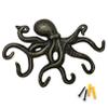 ChasBete Key Holder for Wall, Octopus Wall Hooks Decorative for Hanging, Cast Iron Coat Hooks/Towel Hooks with 6 arms - Bronze view 1