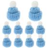 Amosfun 10pcs Light Blue Mini Santa Hats Knitted Christmas Hat DIY Crafts Small for Holiday Decorations view 1