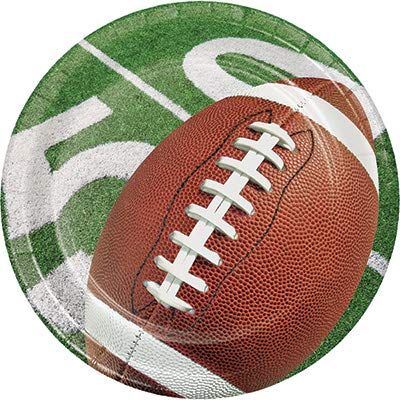 Baxter Distributing Sports Theme Football Party Supplies, Football Party Decorations and Favors Printed 7 Inch Round Paper Plates, Box of 96