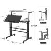DlandHome Computer Desk, Adjustable Rolling Desk Standing Desk, 31.5L x 23.6W x 26.4-45.3H inch, Black view 3