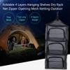 Drying Net Rack, Outdoor Foldable 4 Layers Hanging Shelves Dry Rack Net Zipper Opening Mesh Netting Food Dehydrator view 3