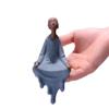 2 PCS Hand Made Small Monk Sculpture Statue Ceramic Home Decoration Office Decorations Crafts Decor Lounge Decoration Craft Chinese Style Gift view 2