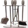 Dagan Five Piece Fireplace Tool Set - 28 Inch Tall, Pewter Finished Steel Fireplace Tools with Stand, Brush, Fire Poker, Ash Shovel, and Fire Tongs, Traditional Design (DG-7632) view 1