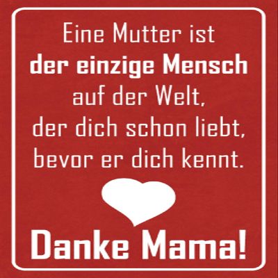 Schatzmix Blechschild Spruch Danke Mama rotes Metallschild 20x30 Deko Tin-Plate Sign, 20x30 cm, Multicoloured