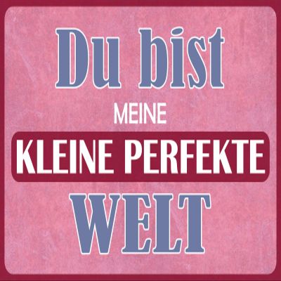 Schatzmix Blechschild Spruch Du bist Meine Kleine perfekte Welt Metallschild 20x30 Deko Tin-Plate Sign, 20x30 cm, Multicoloured