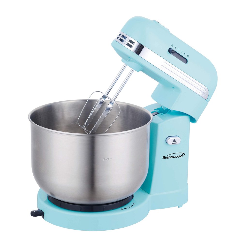5-Speed Stand Mixer with 3 quart Stainless Steel Mixing Bowl (Blue)