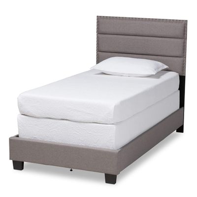 Baxton Studio Beds (Box Spring Required), Single, Grey/Black