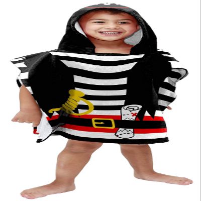 Jay Franco Trend Collector Pirate Bath/Pool/Beach Hooded Poncho Towel - Super Soft & Absorbent Cotton Towel - Measures 22 x 22 Inches