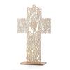 12 Glitter Cross Lady Guadalupe Jesus Guardian JHS Cup Virgin Mary Angel Wood with Stand Laser Cutout Baptism Centerpiece First Communion Quinceaera Party Favors Decor Christening (Jesus Plain) view 1