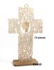 12 Glitter Cross Lady Guadalupe Jesus Guardian JHS Cup Virgin Mary Angel Wood with Stand Laser Cutout Baptism Centerpiece First Communion Quinceaera Party Favors Decor Christening (Jesus Plain) view 2