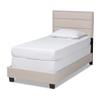 Baxton Studio Beds (Box Spring Required), Single, Beige/Black view 1
