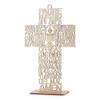 12 Glitter Cross Lady Guadalupe Jesus Guardian JHS Cup Virgin Mary Angel Wood with Stand Laser Cutout Baptism Centerpiece First Communion Quinceaera Party Favors Decor Christening (JHS Plain) view 1