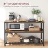 VASAGLE Kitchen Island with 3 Shelves, 47.2 Inches Width Kitchen Shelf with Large Worktop, Stable Steel Structure, Industrial, Easy to Assemble, Rustic Brown and Black UKKI01BX view 2
