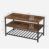 VASAGLE Kitchen Island with 3 Shelves, 47.2 Inches Width Kitchen Shelf with Large Worktop, Stable Steel Structure, Industrial, Easy to Assemble, Rustic Brown and Black UKKI01BX view 3