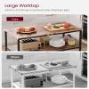 VASAGLE Kitchen Island with 3 Shelves, 47.2 Inches Width Kitchen Shelf with Large Worktop, Stable Steel Structure, Industrial, Easy to Assemble, Rustic Brown and Black UKKI01BX view 4