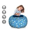 Ambesonne Yellow Submarine Storage Toy Bag Chair, Kids Sharks Whales and Fishes with Submarine Pattern Cartoon, Stuffed Animal Organizer Washable Bag, Large Size, Yellow Blue view 2
