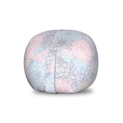 Ambesonne Dahlia Storage Toy Bag Chair, Stripy Hand-Drawn Dahlia Pale Colored Blossoms in Pink Purple and Blue, Stuffed Animal Organizer Washable Bag, Small Size, Green