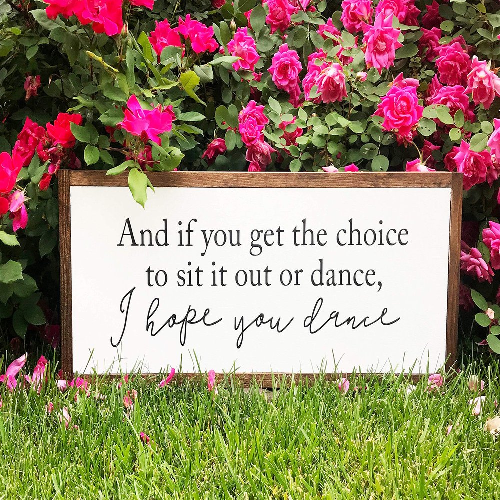 Dozili I Hope You Dance Lyrics Sign I Hope You Dance Lyrics Baby's Room Sign Nursery Decor Home Decor Framed Wood Sign Wall Hanging 6" x 20"