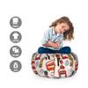 Ambesonne London Storage Toy Bag Chair, Doodle English Crown London Cab Telephone Booth Watch Big Ben Umbrella Bicycle, Stuffed Animal Organizer Washable Bag, Small Size, Grey Red view 2