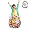 Ambesonne London Storage Toy Bag Chair, Doodle English Crown London Cab Telephone Booth Watch Big Ben Umbrella Bicycle, Stuffed Animal Organizer Washable Bag, Small Size, Grey Red view 3