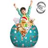 Ambesonne Cruise Ship Storage Toy Bag Chair, Top View Sea Ships Water and Yacht Boat Transport Cruise Travel Illustration, Stuffed Animal Organizer Washable Bag, Large Size, Aqua Teal view 3