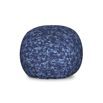 Ambesonne Camo Storage Toy Bag Chair, Retro Composition of Grunge Camouflage Pattern Print in Modern Blue Tones, Stuffed Animal Organizer Washable Bag, Large Size, Dark Blue