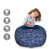 Ambesonne Camo Storage Toy Bag Chair, Retro Composition of Grunge Camouflage Pattern Print in Modern Blue Tones, Stuffed Animal Organizer Washable Bag, Large Size, Dark Blue view 2
