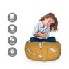 Ambesonne Rodeo Storage Toy Bag Chair, Bohemian Print of Cow Skulls with Retro Element and Feathers Wild West, Stuffed Animal Organizer Washable Bag, Small Size, Coffee White view 2