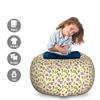 Ambesonne Ice Cream Storage Toy Bag Chair, Yummy Cupcakes Chocolate Party with Cherry Cones Fruit Theme, Stuffed Animal Organizer Washable Bag, Large Size, Cream Purple view 2