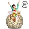Ambesonne Ice Cream Storage Toy Bag Chair, Yummy Cupcakes Chocolate Party with Cherry Cones Fruit Theme, Stuffed Animal Organizer Washable Bag, Large Size, Cream Purple view 3