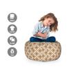 Ambesonne Ethnic Storage Toy Bag Chair, Thai Mosaic Art Culture Abstract Lines Dots Pattern Folk Design, Stuffed Animal Organizer Washable Bag, Small Size, Redwood White view 2