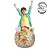 Ambesonne Ethnic Storage Toy Bag Chair, Thai Mosaic Art Culture Abstract Lines Dots Pattern Folk Design, Stuffed Animal Organizer Washable Bag, Small Size, Redwood White view 3