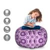 Ambesonne Mauve Storage Toy Bag Chair, Gradient and Geometric Circular Pattern with Inner Lines and Ring Balls Digital Graphic, Stuffed Animal Organizer Washable Bag, Large Size, Purple view 2