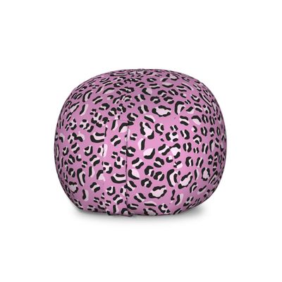 Ambesonne Leopard Storage Toy Bag Chair, Group of Skin Print Background Feminine Graphic, Stuffed Animal Organizer Washable Bag, Large Size, Grey Pink