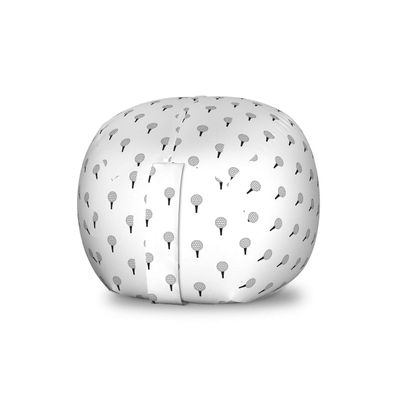 Ambesonne Golf Storage Toy Bag Chair, Ball Ready Pattern Modern Game Hobby Player Entertainment Illustration, Stuffed Animal Organizer Washable Bag, Small Size, Charcoal Grey