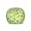 Ambesonne Irish Storage Toy Bag Chair, Retro Classical Checkered Pattern with Green Shamrocks Clovers Garden Plants, Stuffed Animal Organizer Washable Bag, Small Size, Yellow Green view 1