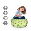 Ambesonne Irish Storage Toy Bag Chair, Retro Classical Checkered Pattern with Green Shamrocks Clovers Garden Plants, Stuffed Animal Organizer Washable Bag, Small Size, Yellow Green view 2