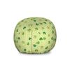 Ambesonne Irish Storage Toy Bag Chair, Retro Classical Checkered Pattern with Green Shamrocks Clovers Garden Plants, Stuffed Animal Organizer Washable Bag, Large Size, Yellow Green view 1